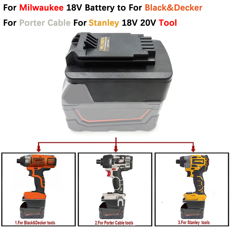 Black+Decker Tool 20V Max - Adattatore batteria MIL18BPS per batteria agli